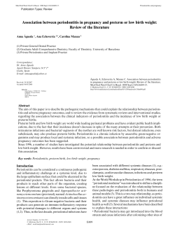 Association between periodontitis in pregnancy and preterm or low