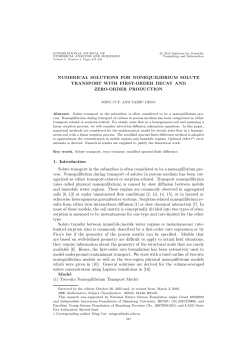 NUMERICAL SOLUTIONS FOR NONEQUILIBRIUM SOLUTE