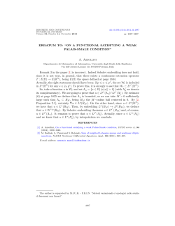 ERRATUM TO: &ldquo;ON A FUNCTIONAL SATISFYING A WEAK PALAIS