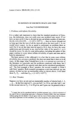 IN DEFENCE OF DISCRETE SPACE AND TIME Jean Paul VAN