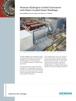 Siemens Hydrogen-Cooled Generators with Water