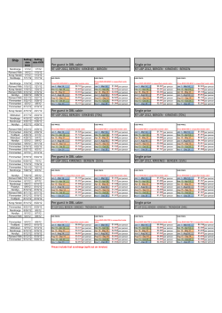 Ship Per guest in DBL cabin Single price Per guest in DBL cabin