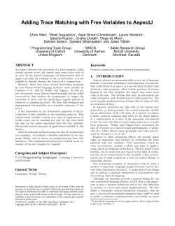 Adding Trace Matching with Free Variables to AspectJ