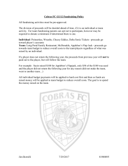 Cobras FC GU12 Fundraising Policy