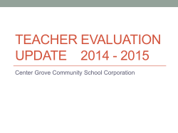 Teacher Evaluation Update
