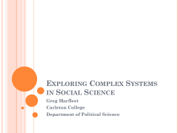 Exploring Complex Systems in Social Science - SERC