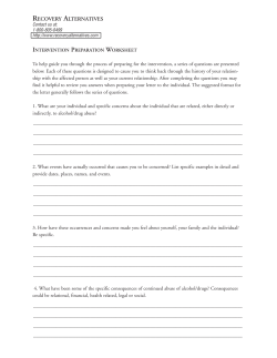 Preparation Materials - Recovery Alternatives