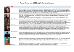Literature Reviews - Institute for Biodiversity and Ecosystem Dynamics