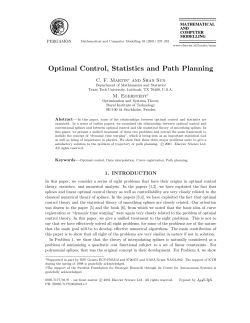 Optimal Control, Statistics and Path Planning