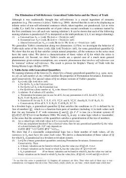 The Elimination of Self-Reference: Generalized Yablo