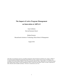 The Impact of Active Program Management on Innovation at ARPA-E