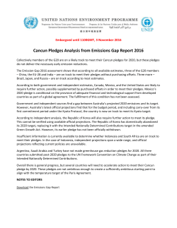 Cancun Pledges Analysis from Emissions Gap Report 2016