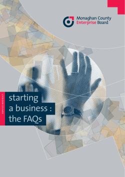starting a business : the FAQs
