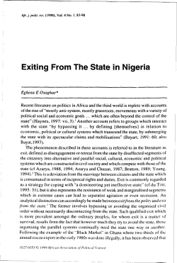 Exiting From The State in Nigeria