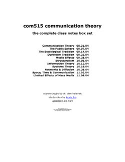 COM515 Communication Theory
