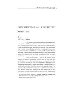 PRICE EFFECTS OF VALUE ADDED TAX*