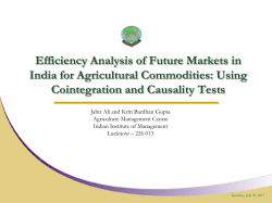 Efficiency Analysis of Future Markets in India for Agricultural