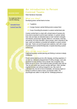 An introduction to Person Centred Teams