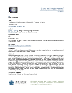 The State and the Supernatural: Support for Prosocial Behavior