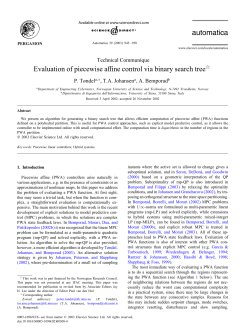 Evaluation of piecewise a ne control via binary search tree