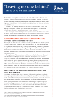 Leaving no one behind