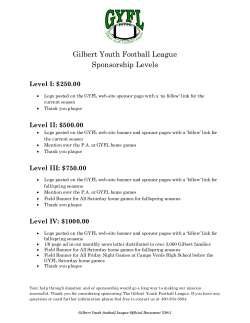 Gilbert Youth Football League Sponsorship Levels