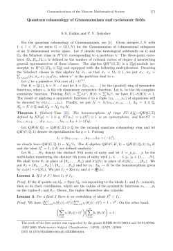 Quantum cohomology of Grassmannians and cyclotomic fields