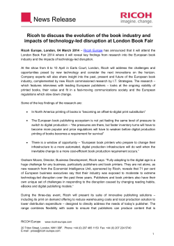 Ricoh to discuss the evolution of the book industry and