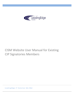 CISM Website User Manual for Existing CIP Signatories Members