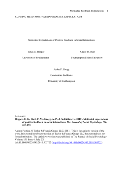 Motivated Feedback Expectations 1 RUNNING HEAD: MOTIVATED