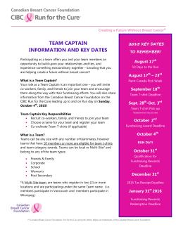 team captain information and key dates