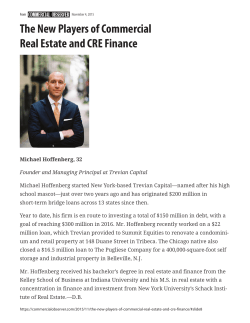 The New Players of Commercial Real Estate and