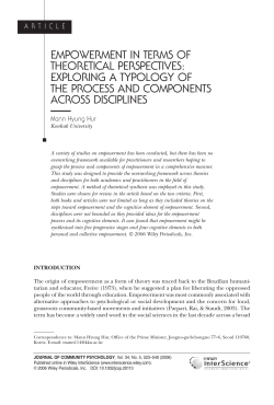 Empowerment in terms of theoretical perspectives: Exploring a