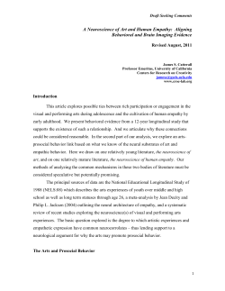 The Arts and Prosocial Behavior - Centers for Research on Creativity