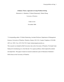 Group problem solving 1 A Balance Theory Approach to Group