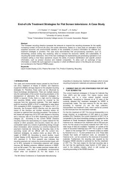 End-of-Life Treatment Strategies for Flat Screen televisions: A Case
