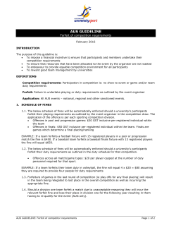 Forfeit - Australian University Games