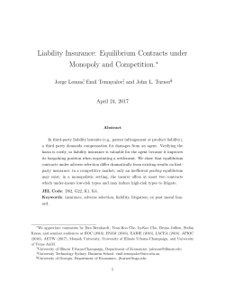 Liability Insurance: Equilibrium Contracts under Monopoly and