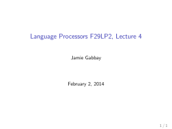 Language Processors F29LP2, Lecture 4