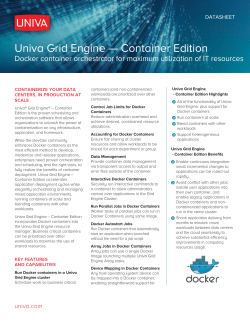 Univa Grid Engine — Container Edition