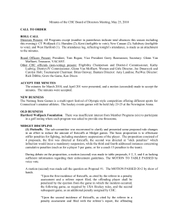 Minutes of the regular meeting of CHC, April 25