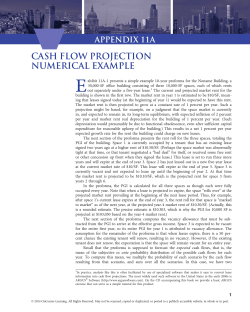 CASH FLOW PROJECTION NUMERICAL EXAMPLE