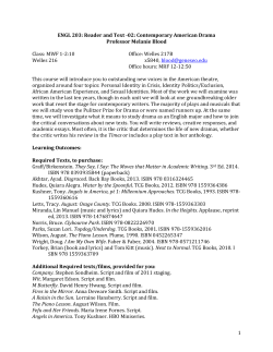ENGL 203: Reader and Text -02: Contemporary American Drama