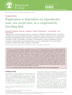 Exploration is dependent on reproductive state, not social state, in a