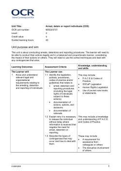 Unit CD5 - Arrest detain or report individuals