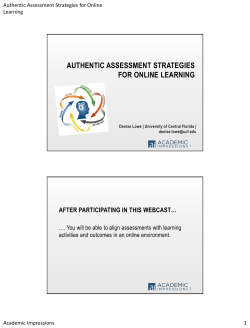 Authentic Assessment Strategies for Online Learning