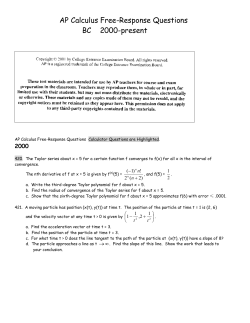 AP Calculus Free-Response Questions