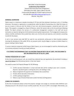 general overview taking possession of a unit condo fee payments