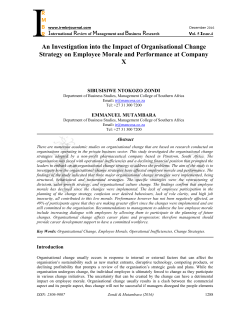An Investigation into the Impact of Organisational Change Strategy