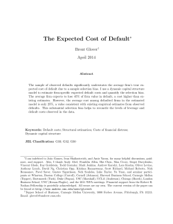 The Expected Cost of Default